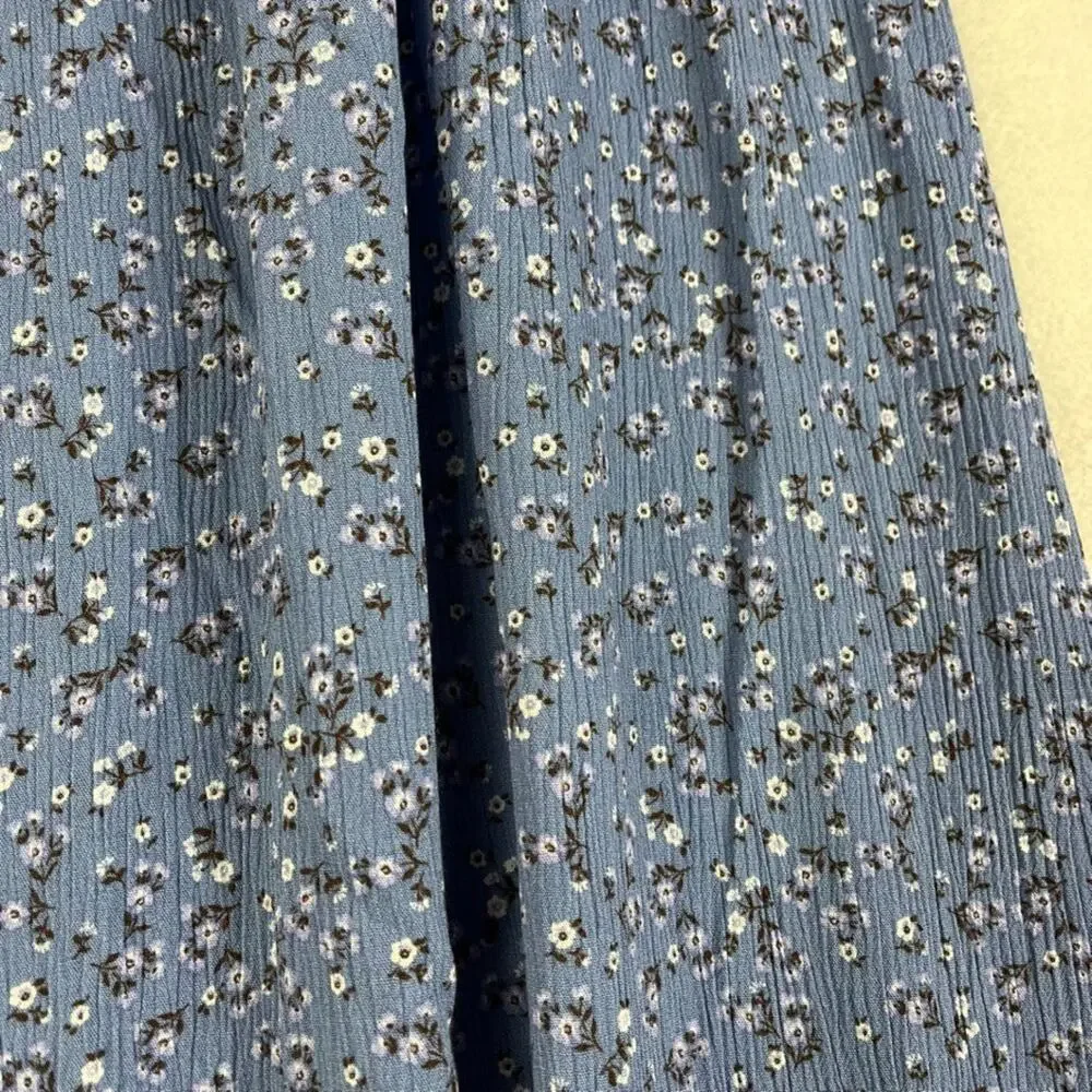 No Boundaries Blue Floral Maxi Dress Women's Size XL V-Neck Spaghetti Strap - Picture 2 of 10